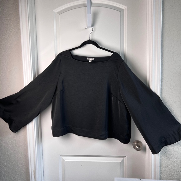 Prologue Wide Neck Bell Sleeve Black Polyester Blouse Size XXL - Picture 1 of 16